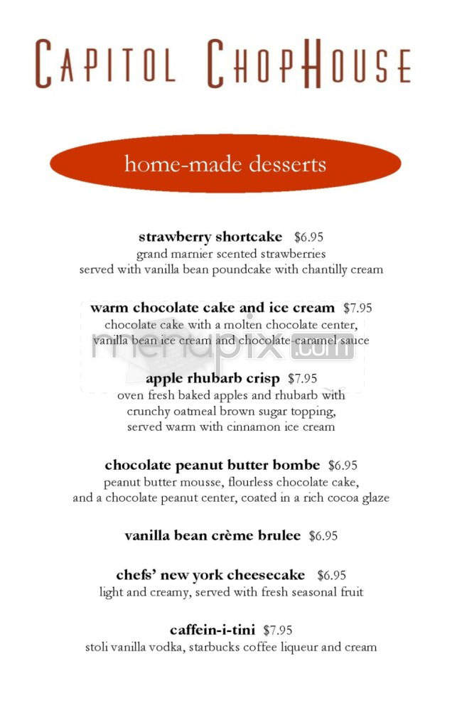 Capitol Chophouse - Madison, WI menu_pic