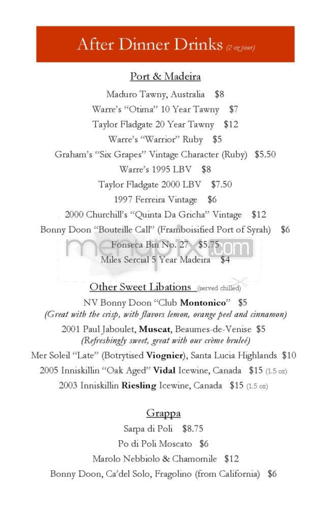 Capitol Chophouse - Madison, WI menu_pic