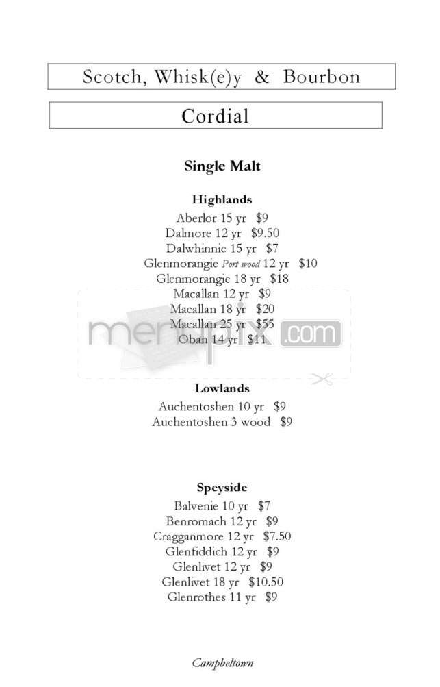 Capitol Chophouse - Madison, WI menu_pic