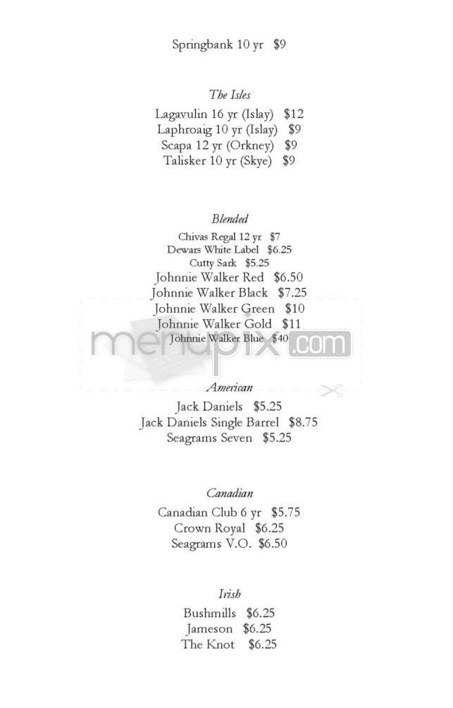 Capitol Chophouse - Madison, WI menu_pic