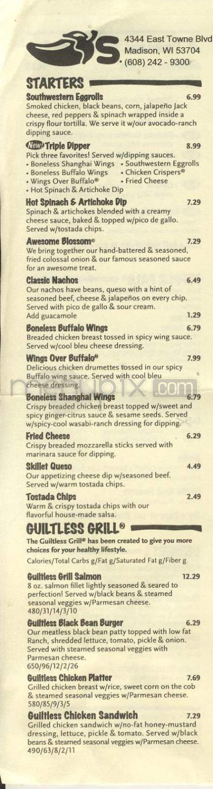 Chili's Grill & Bar - Madison, WI menu_pic