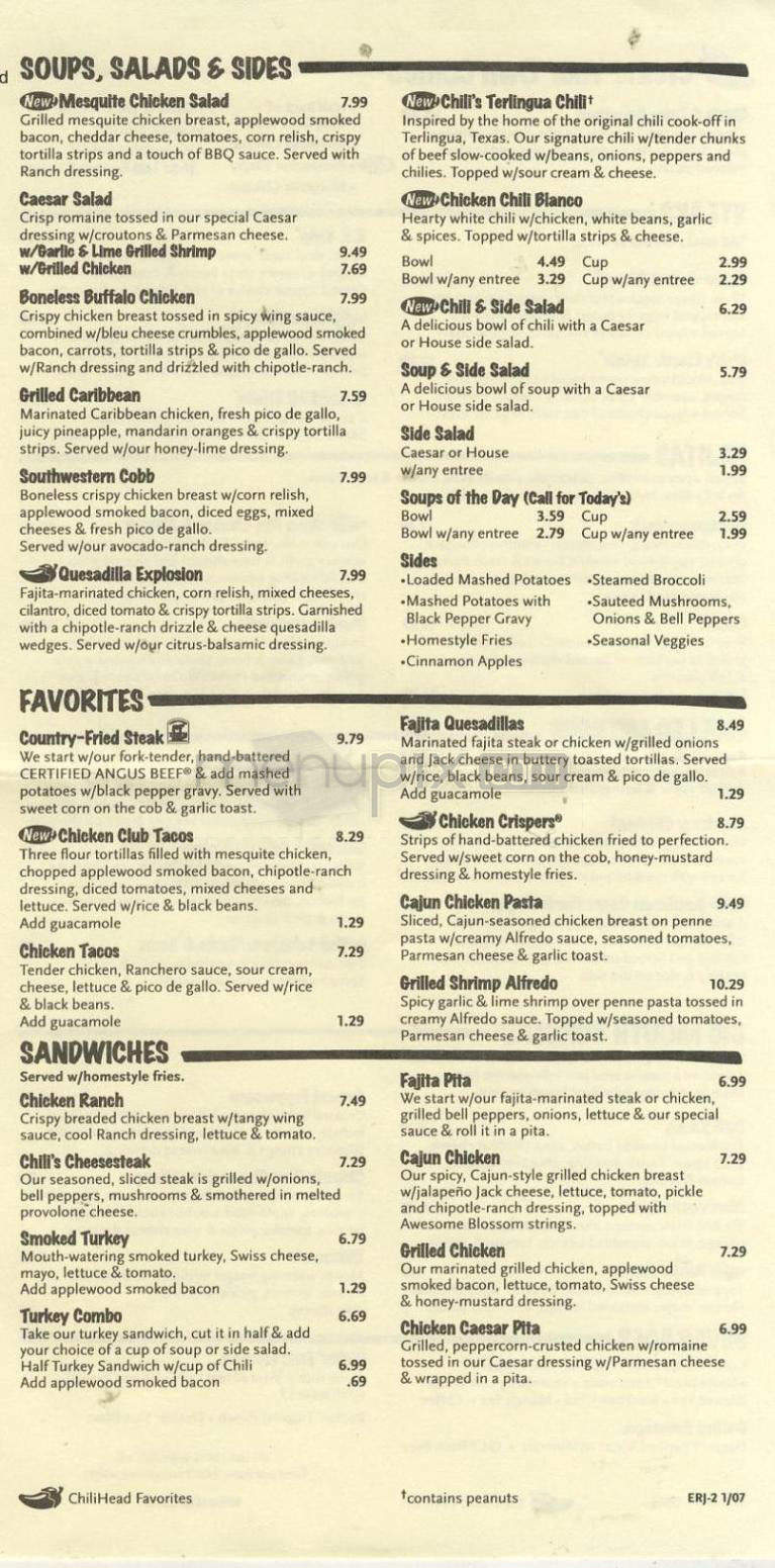 Chili's Grill & Bar - Madison, WI menu_pic