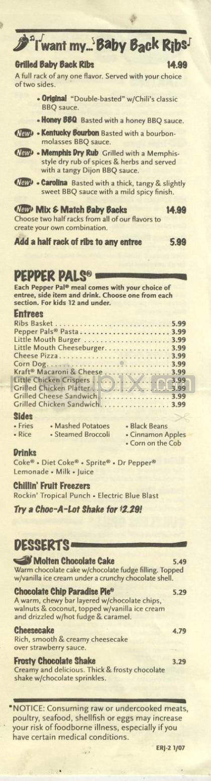 Chili's Grill & Bar - Madison, WI menu_pic