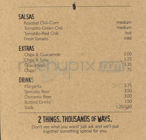Chipotle Mexican Grill - Madison, WI menu_pic