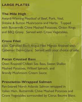 Crave Restaurant & Lounge - Madison, WI menu_pic