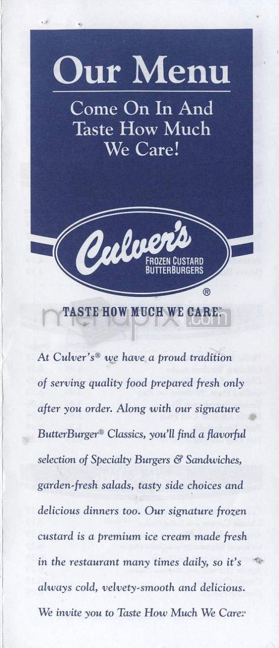 Culver's - Brownsburg, IN menu_pic