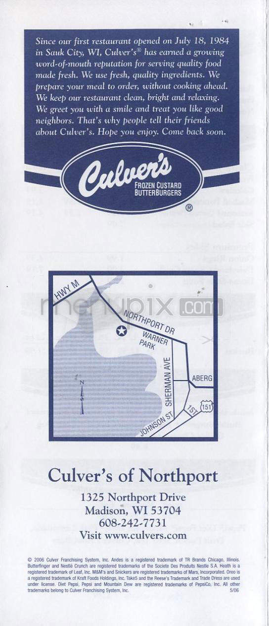 Culver's - Brownsburg, IN menu_pic