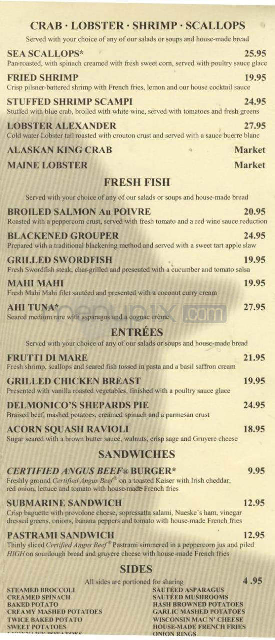 Delmonico's - Madison, WI menu_pic