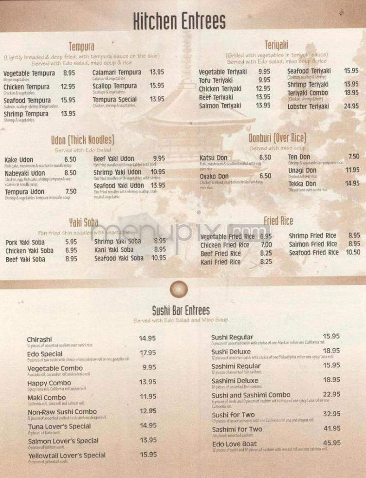 Edo Garden Japanese Restaurant - Monona, WI menu_pic