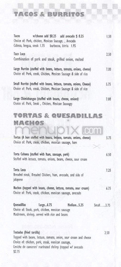 El Pastor - Madison, WI menu_pic