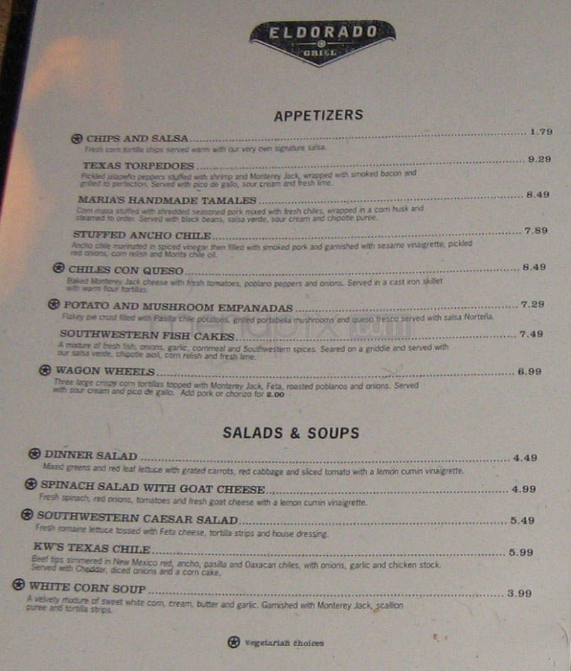 Eldorado Grill - Madison, WI menu_pic