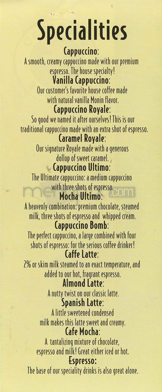 Espresso Royale - Madison, WI menu_pic