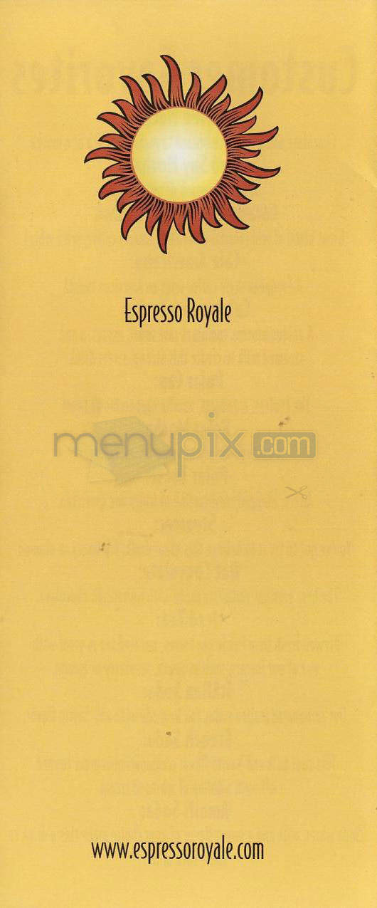 Espresso Royale - Madison, WI menu_pic