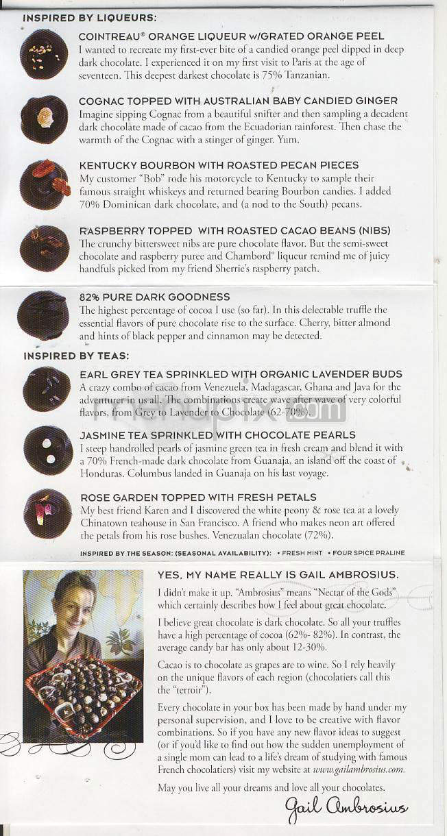 Gail Ambrosius Chocolatier - Madison, WI menu_pic