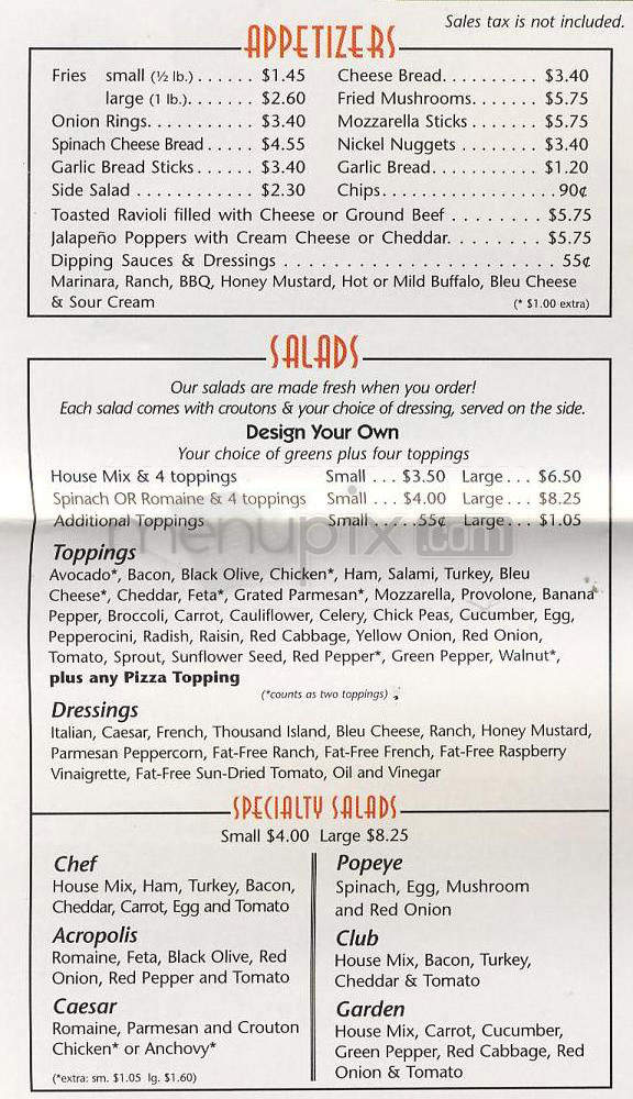 Glass Nickel Pizza Company - Madison, WI menu_pic