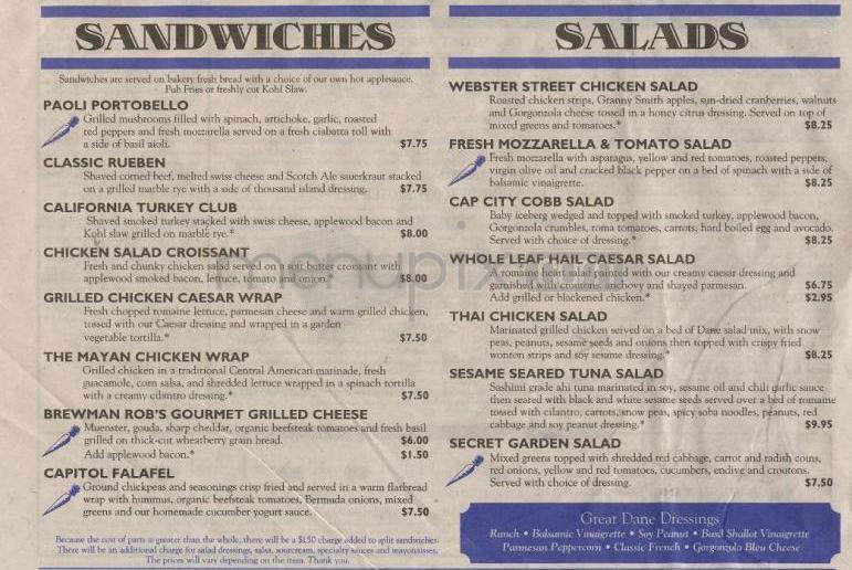 Great Dane Pub & Brewing Co - Madison, WI menu_pic