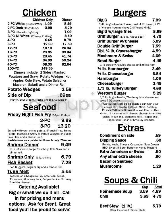 Griff's Restaurant & Frozen Custard - Madison, WI menu_pic