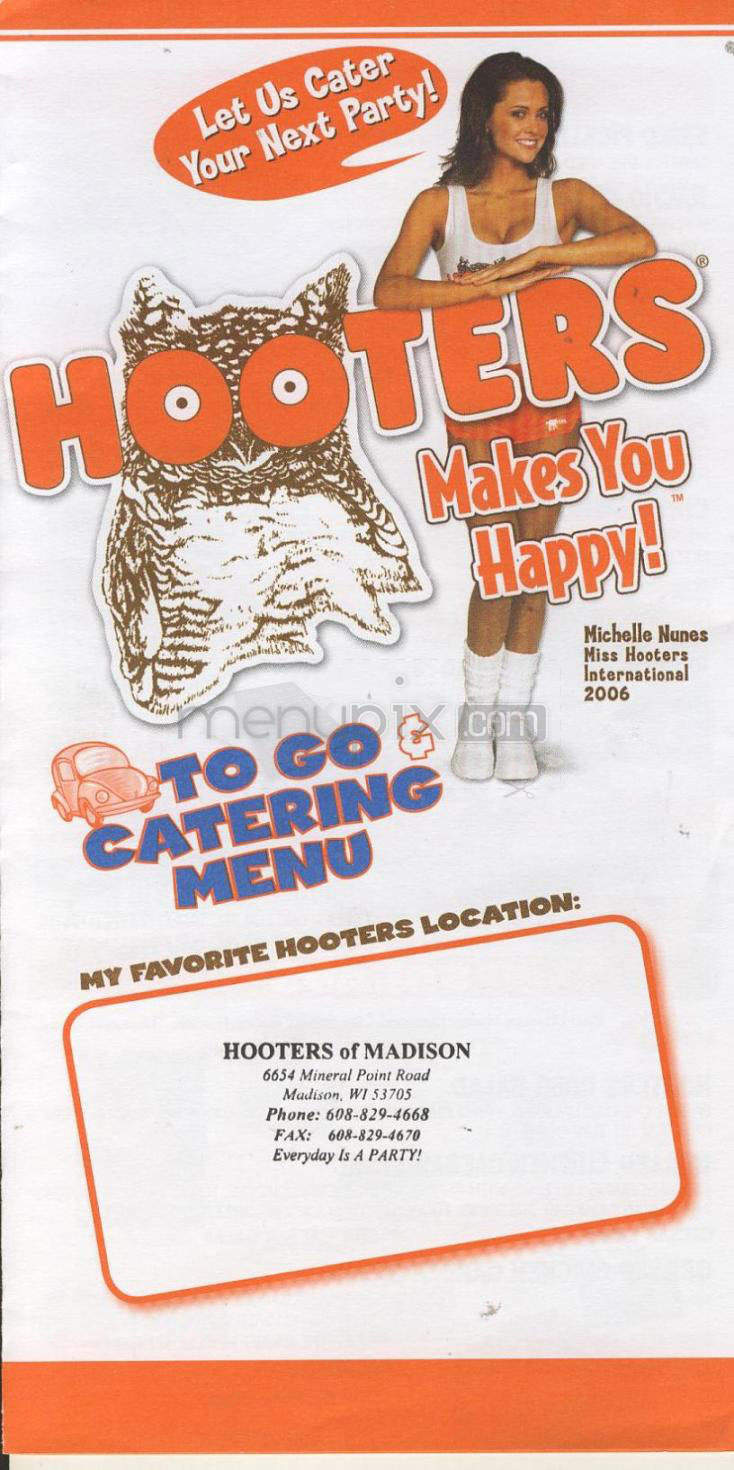 Hooters - Madison, WI menu_pic