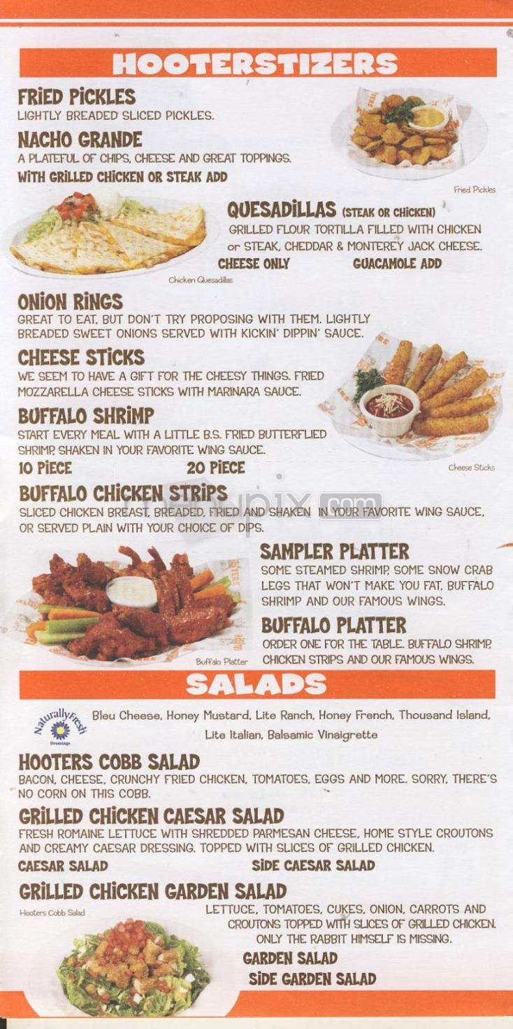 Hooters - Madison, WI menu_pic