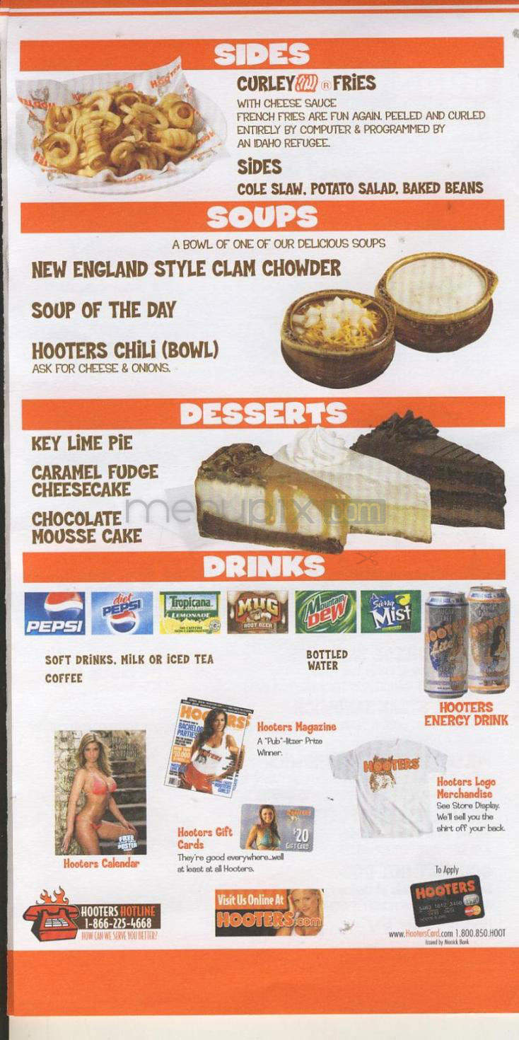 Hooters - Madison, WI menu_pic
