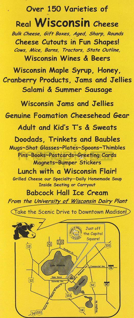 House of Wisconsin Cheese - Madison, WI menu_pic