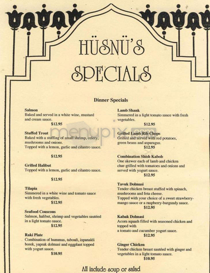 Husnu's - Madison, WI menu_pic