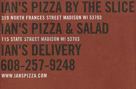 Ian's Pizza by the Slice - Madison, WI menu_pic