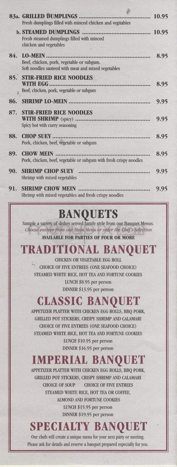 Menu of Imperial Garden in Middleton, WI 53562
