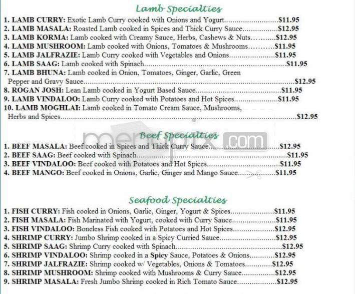 India Darbar Restaurant - Madison, WI menu_pic