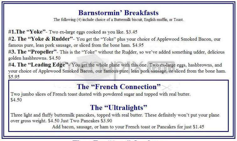 Jet Room - Madison, WI menu_pic