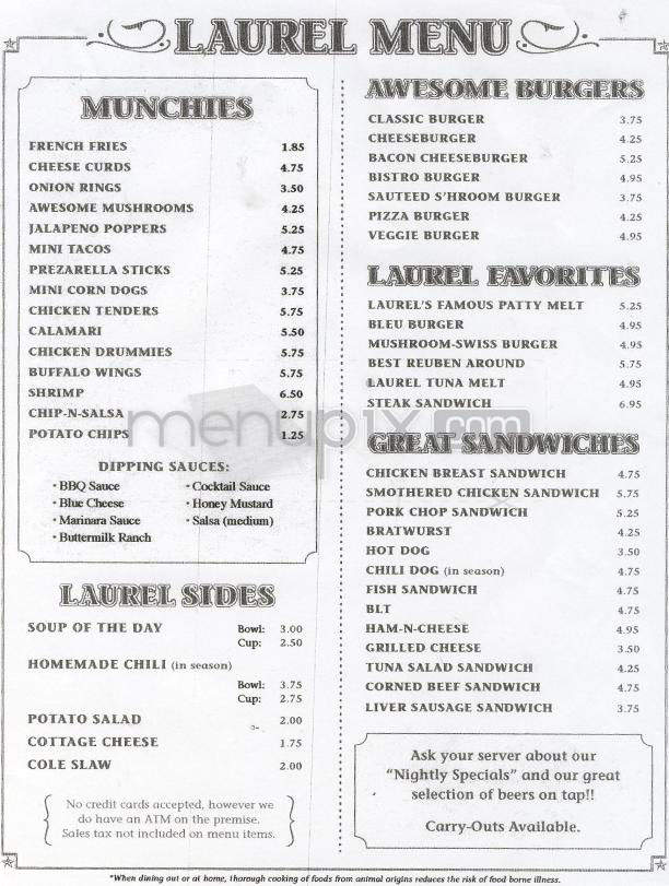 Laurel Tavern - Madison, WI menu_pic