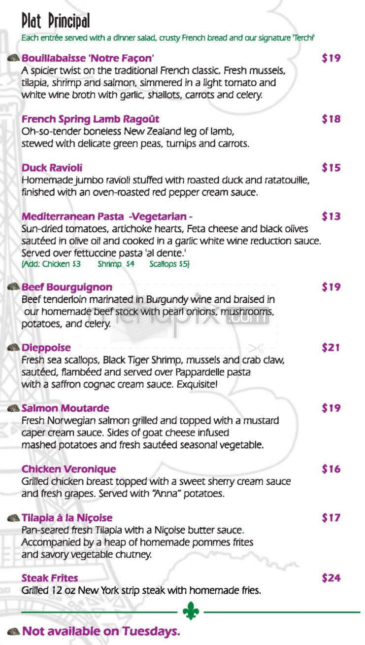 Le Chardonnay - Madison, WI menu_pic