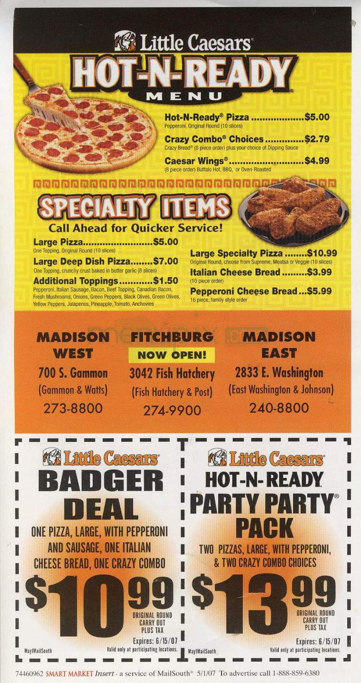 Little Caesars Pizza - Madison, WI menu_pic