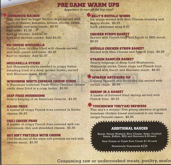 Lucky's Bar & Grille - Madison, WI menu_pic