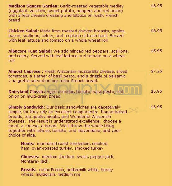 Manna Cafe & Bakery - Madison, WI menu_pic