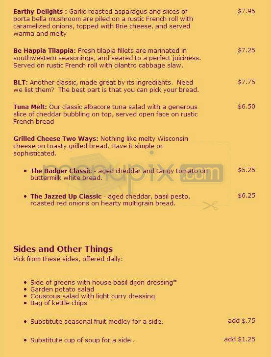 Manna Cafe & Bakery - Madison, WI menu_pic