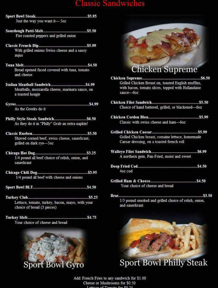 Middleton Sport Bowl - Middleton, WI menu_pic