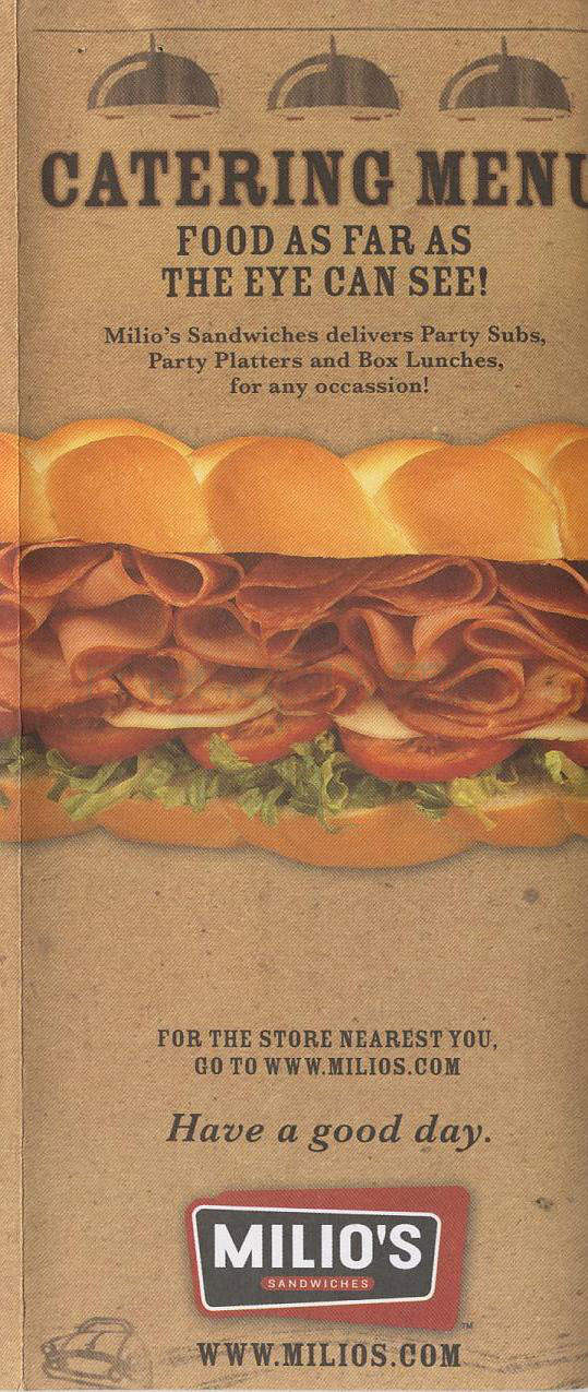 Milio's Sandwiches - Madison, WI menu_pic