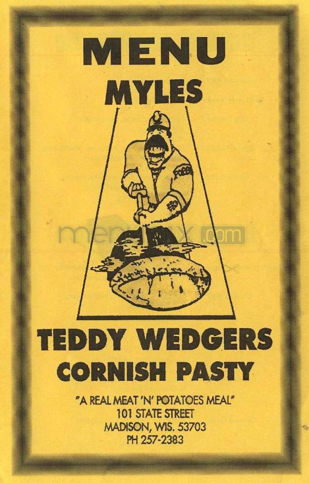 Myles Teddywedgers Cornish - Madison, WI menu_pic