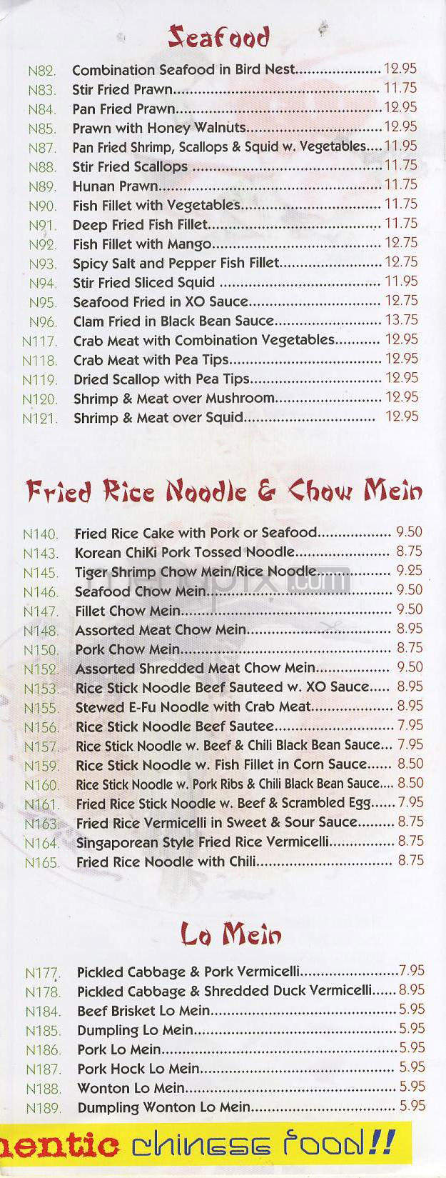 Nam's Noodle + Lounge - Madison, WI menu_pic