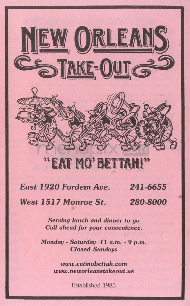 New Orleans Take Out - Madison, WI menu_pic
