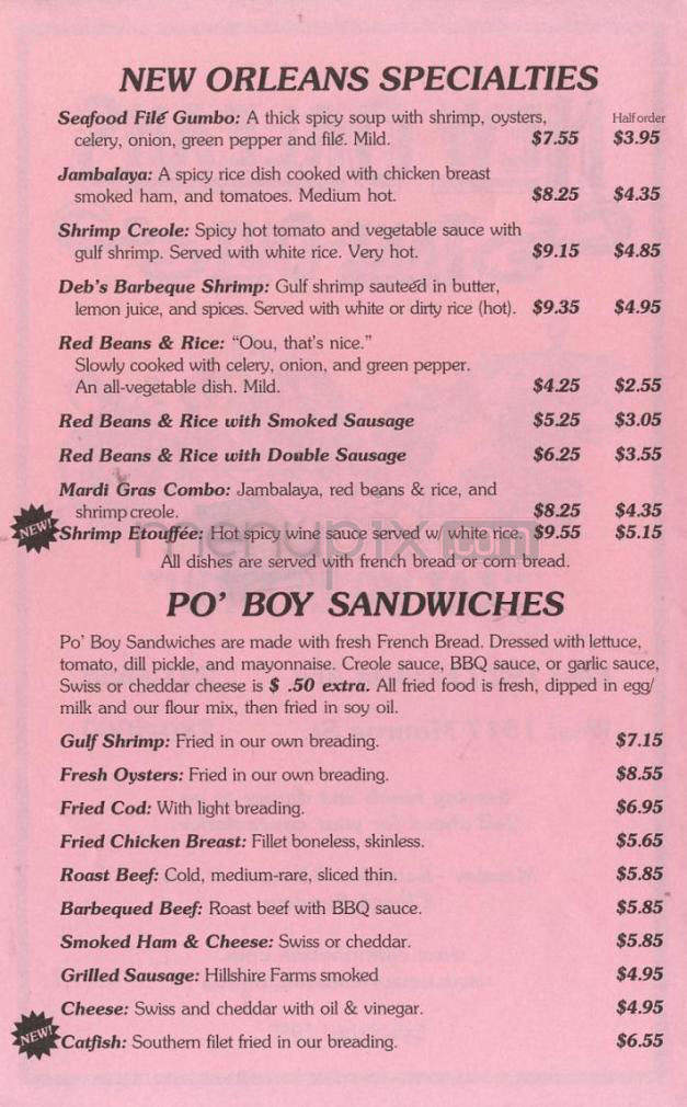 New Orleans Take Out - Madison, WI menu_pic