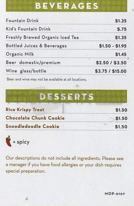 Noodles & Co - Madison, WI menu_pic