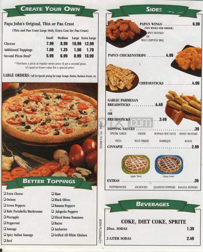 Papa John's Pizza - Home - Bergenfield, New Jersey - Menu, prices