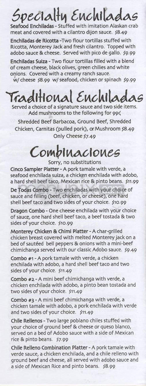 Pedro's Mexican Restaurante - Madison, WI menu_pic