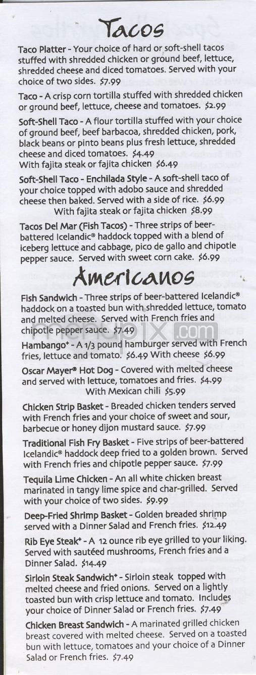 Pedro's Mexican Restaurante - Madison, WI menu_pic