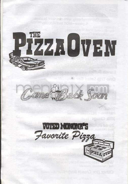 Pizza Oven - Monona, WI menu_pic