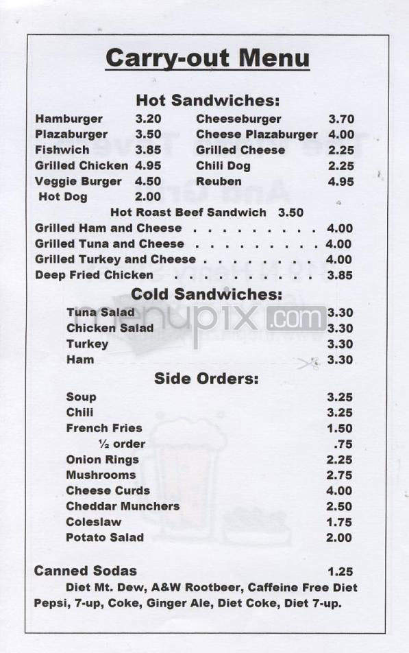 Plaza Tavern & Grill - Madison, WI menu_pic