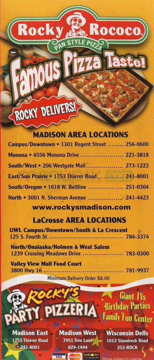 Rocky Rococo - Madison, WI menu_pic