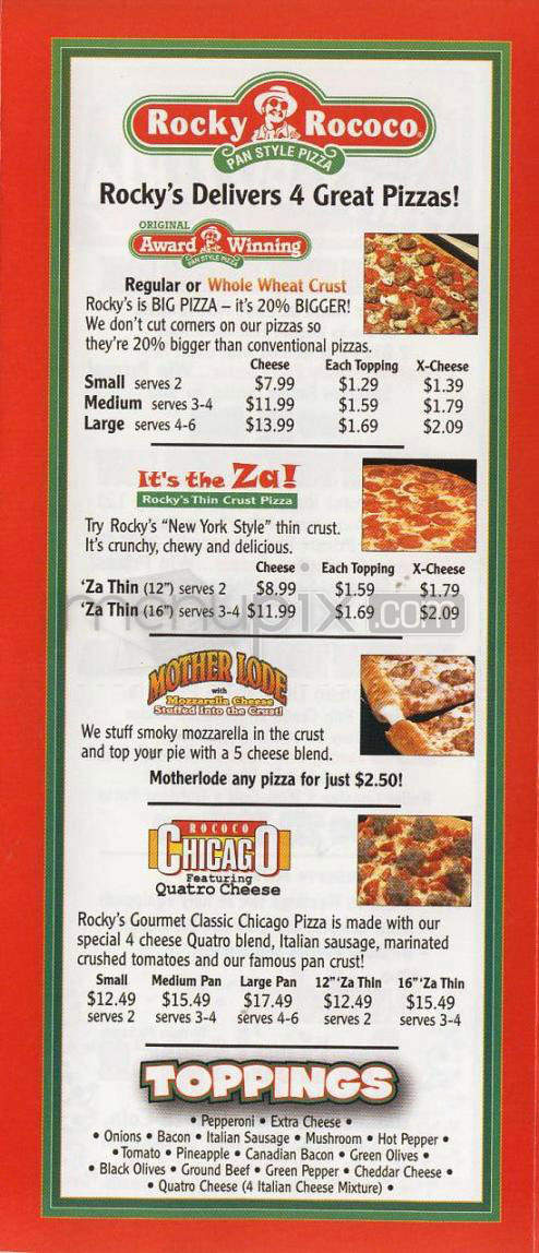 Rocky Rococo - Madison, WI menu_pic